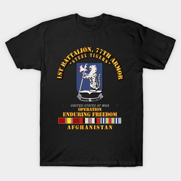 1st Bn 77th Armor - w AFG SVC Ribbons - OEF T-Shirt by twix123844